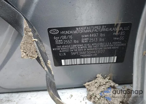 2016 Hyundai Sonata Sport z USA, uszkodzony, nr VIN 5NPE34AF5GH423127